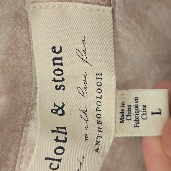 Anthropologie Cloth and Stone Short Sleeve Button Down Shirt L - Picture 3 of 8